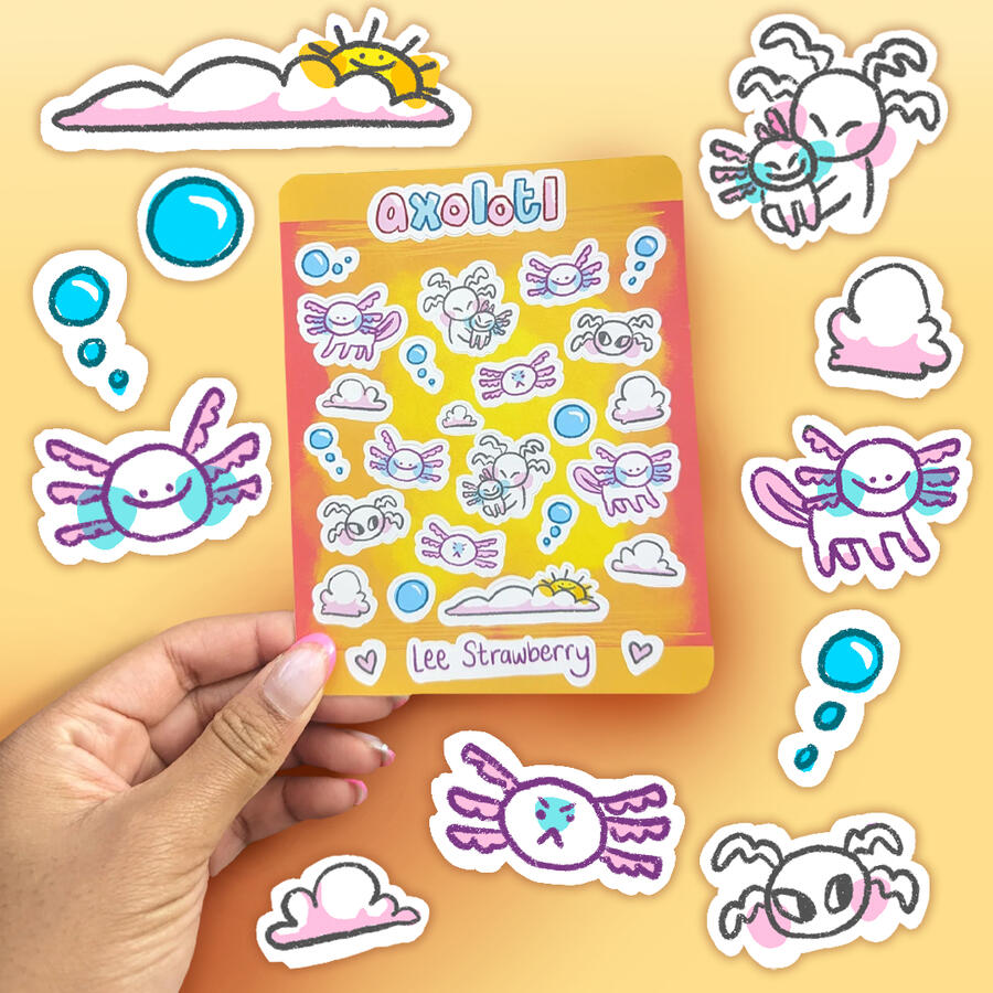 Axolotl Sticker Sheet